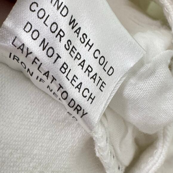 Wisteria Lane White Flared Bell Leg Raw Hem Denim Pants Mid Rise Retro Size M - Picture 5 of 12